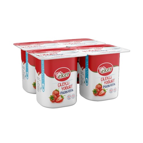 EKER PROBIOTIC STRAWBERRY YOGURT 100GRX4 X6