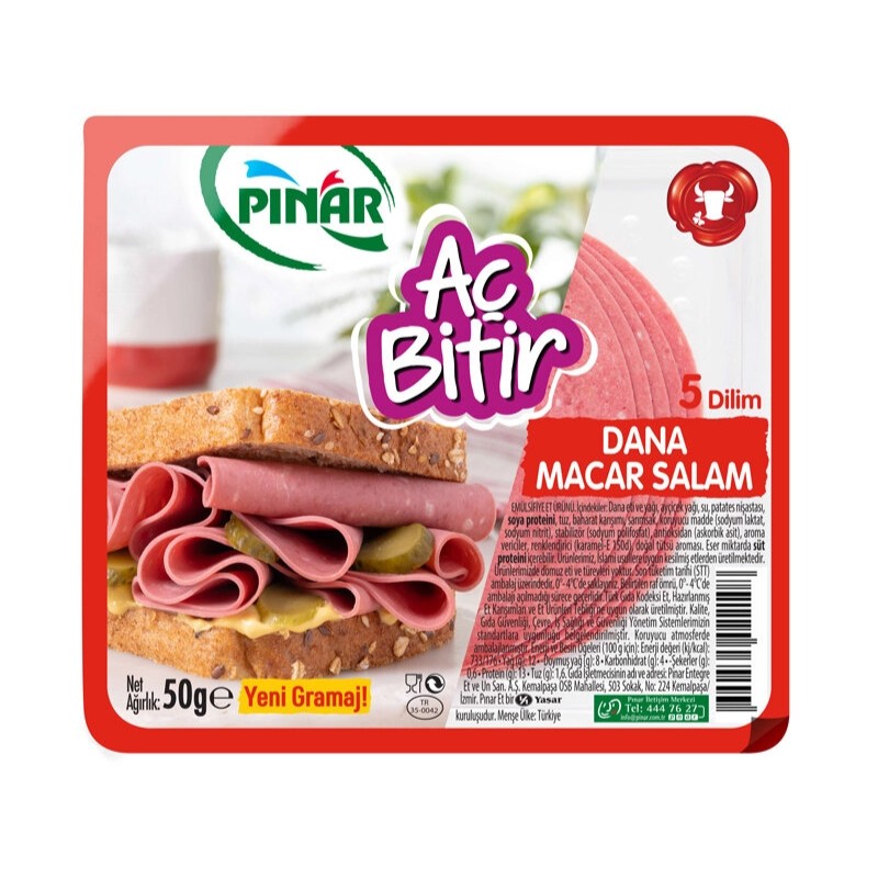 PINAR საქონლის დაჭრილი სალიამი 50გრ*22ც 8690527011737