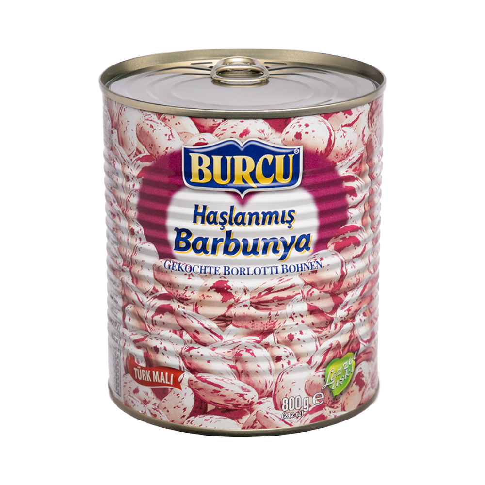BURCU მოხარშული წითელი ლობიო დაკონსერვებული 800 გრ*12ც 8691573028274