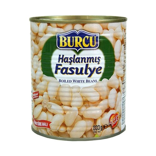 BURCU მოხარშული თეთრი ლობიო დაკონსერვებული 800 გრ*12ც 8691573029271