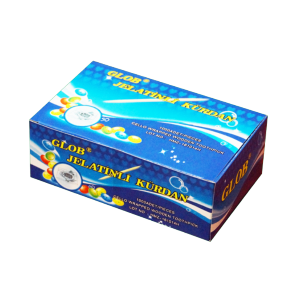 GLOB კბილის ჩხირი ჟელატინის ცელოფნით 500ც*50 8694605011664