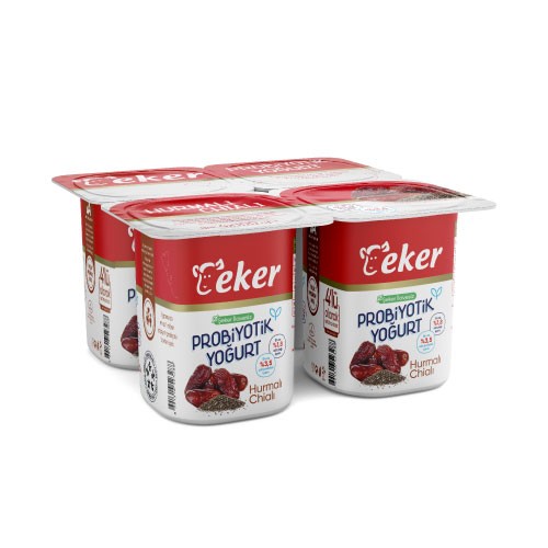 EKER PROBIOTIC DATES & CHIA SEED YOGURT 100GRX4 X6 8691316524056