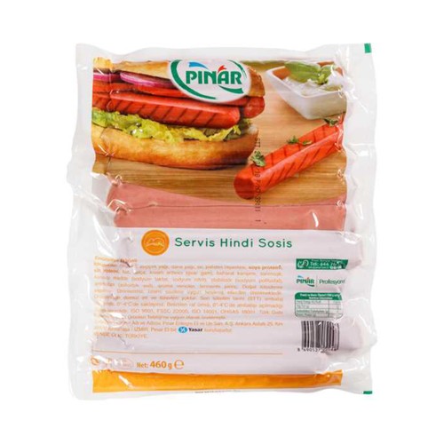 PINAR SERVIS TURKEY SAUSAGES 460GR X12