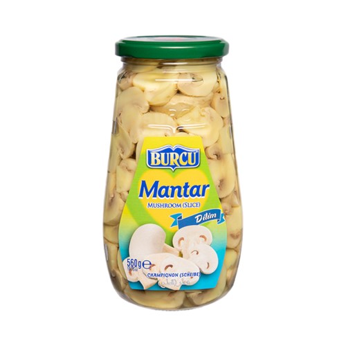 BURCU დაჭრილი სოკო დაკონსერვებული 560 გრ*12 ც