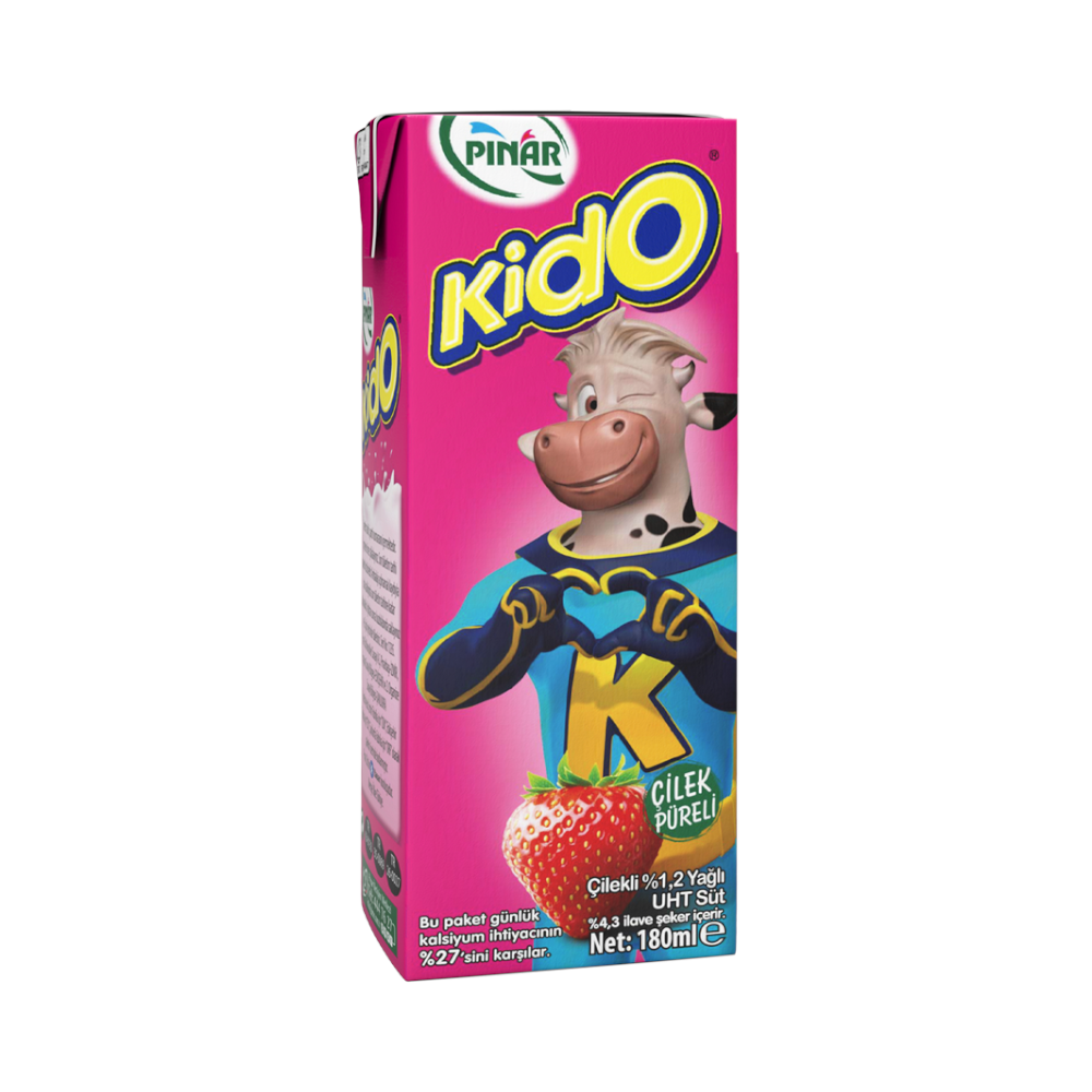 PINAR KIDO რძე მარწყვით 1,2% 180მლ*27ც 8690565022054