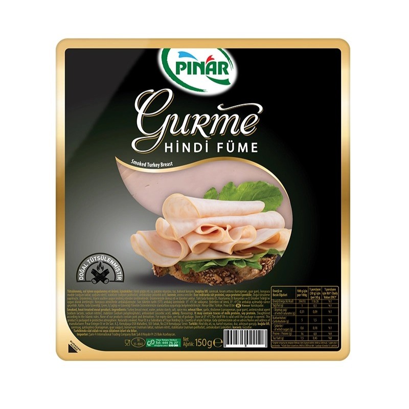 PINAR  GOURMET ინდაურის შებოლილი ლორი 150გრ*18ც 8690527200650