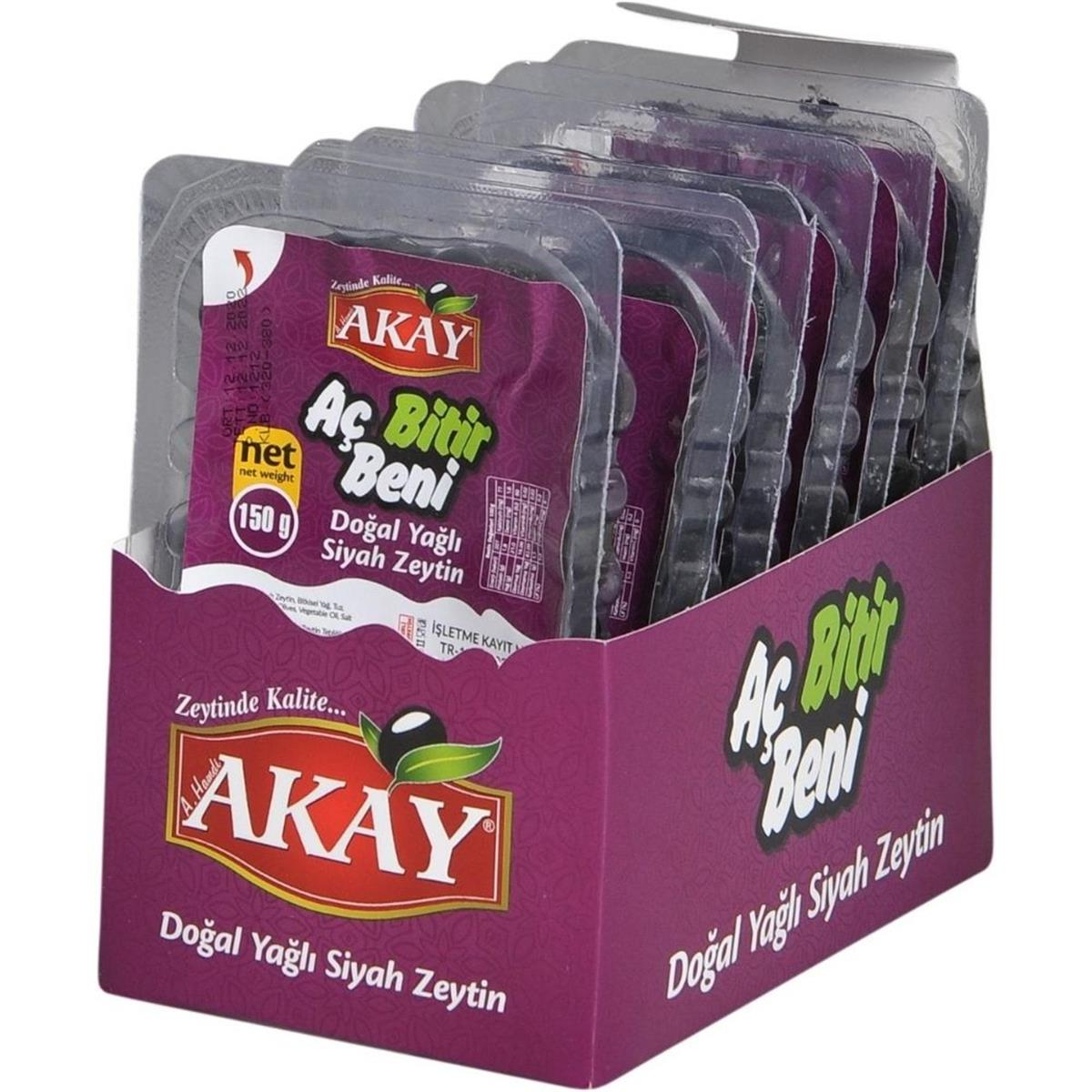 AKAY შავი ზეთისხილი 150გრ*28ც ვაკუმში 8697536032135