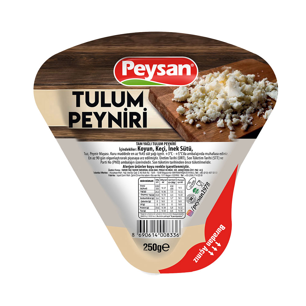 PEYSAN სამკუთხა ყველი თულუმი (ცხიმიანი) 250გრ*8ც 8690614012517